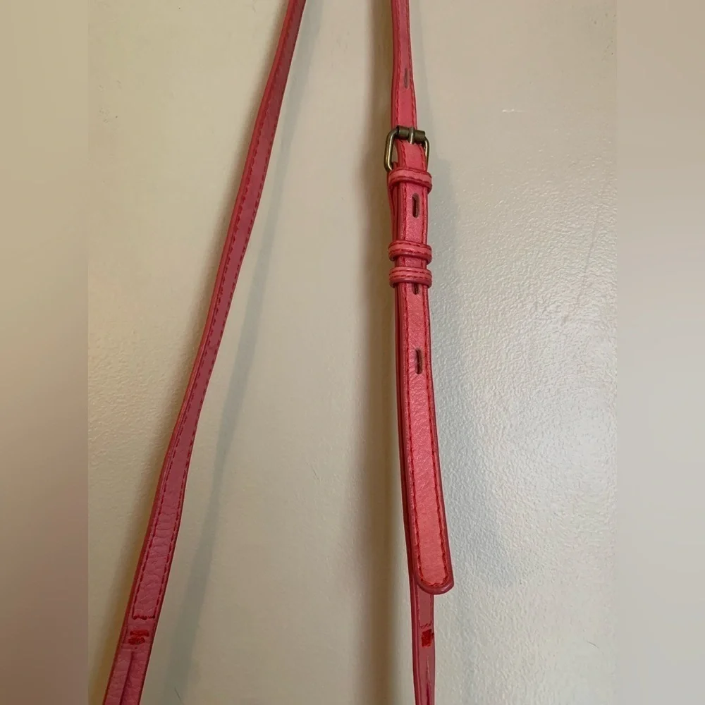 Lucky brand leather pink crossbody purse Bohemian boho hippie grungy festival